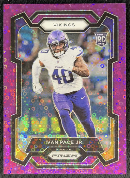 Ivan Pace Jr. 2023 Panini Prizm No Huddle Purple /35 Vikings front