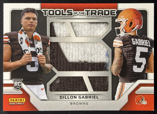 Dillon Gabriel 2025 Panini Instant Tools of the Trade Player-Worn Patch /99 Browns front