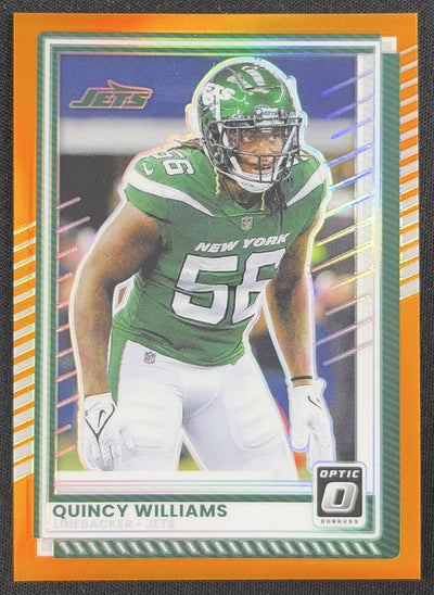 Quincy Williams 2025 Panini Donruss Optic Orange Prizm /299 New York Jets