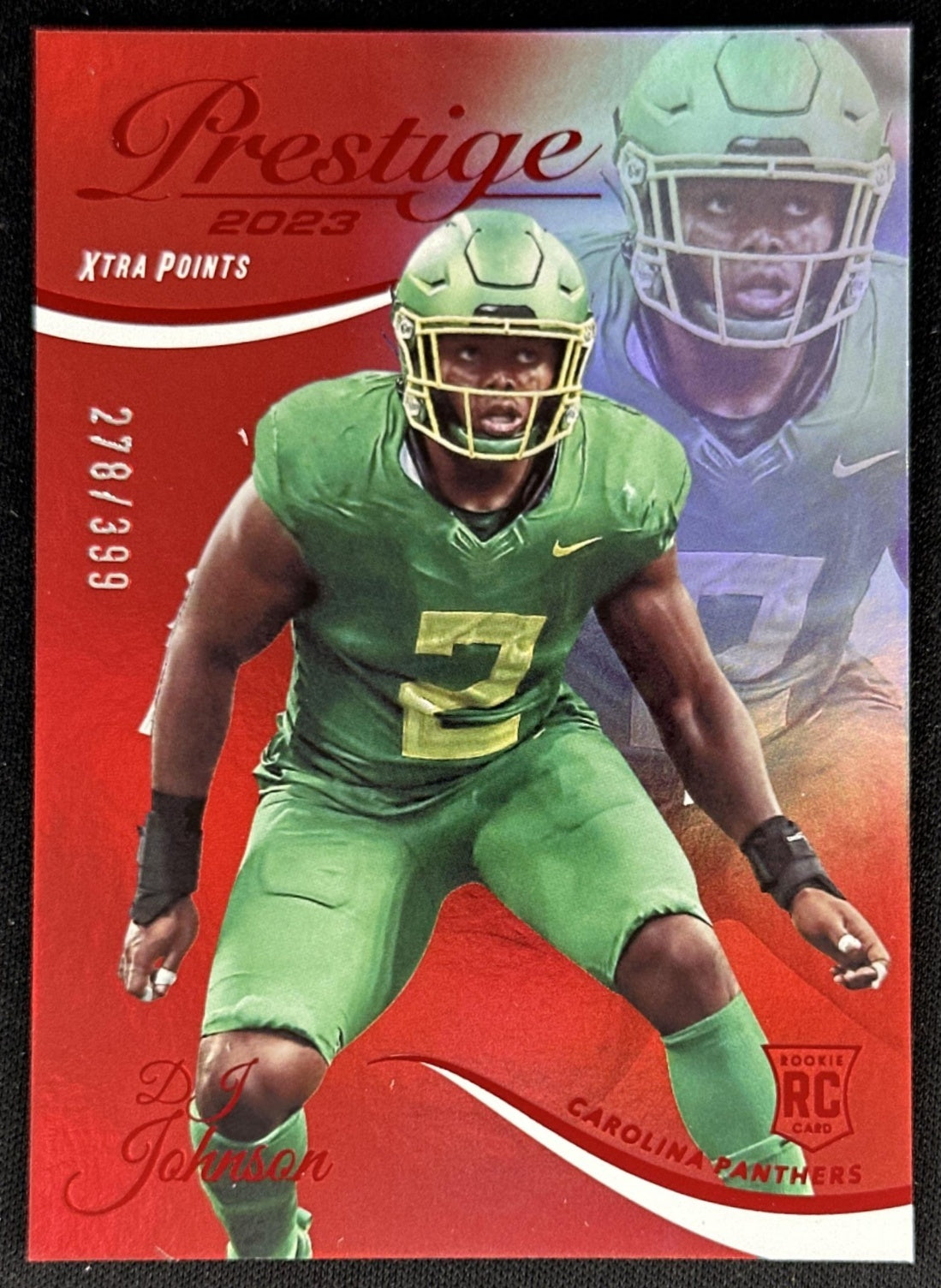 DJ Johnson 2023 Prestige Red /399 Rookie Panthers Commanders front