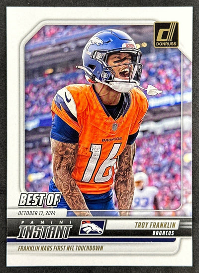 Troy Franklin 2025 Panini Donruss Best of Instant Broncos Sports Trading Cards