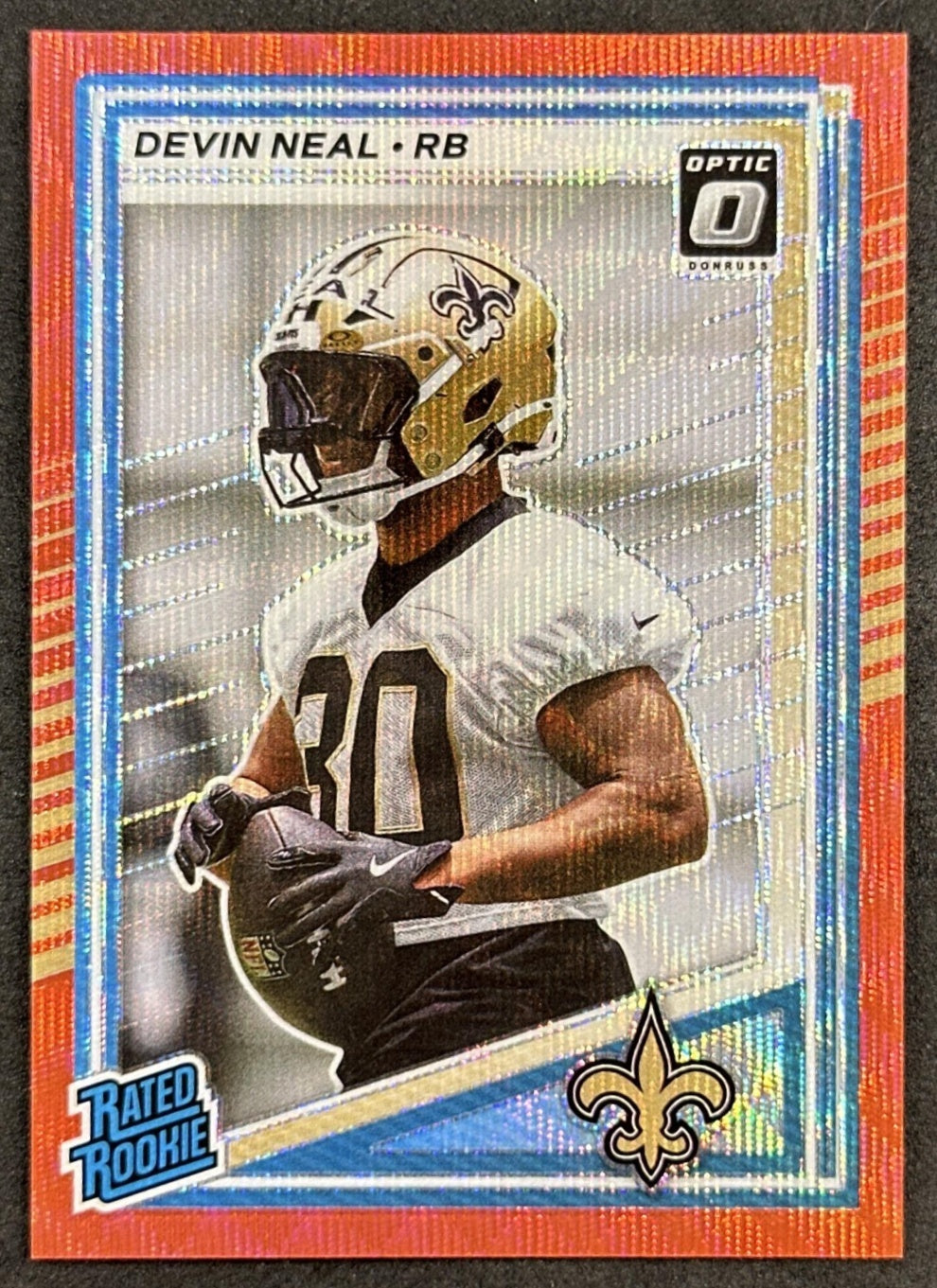 Devin Neal 2025 Panini Donruss Optic Rated Rookie Preview Red Wave Saints