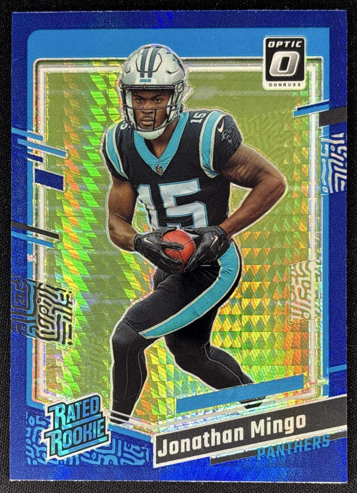 Jonathan Mingo 2023 Panini Donruss Optic Blue Hyper Prizm Panthers