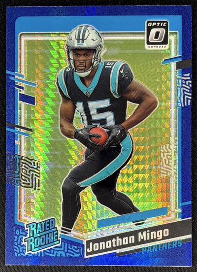 Jonathan Mingo 2023 Panini Donruss Optic Blue Hyper Prizm Panthers Sports Trading Cards