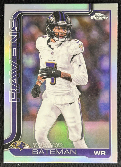 Rashod Bateman 2025 Topps Chrome Refractor Ravens Sports Trading Cards