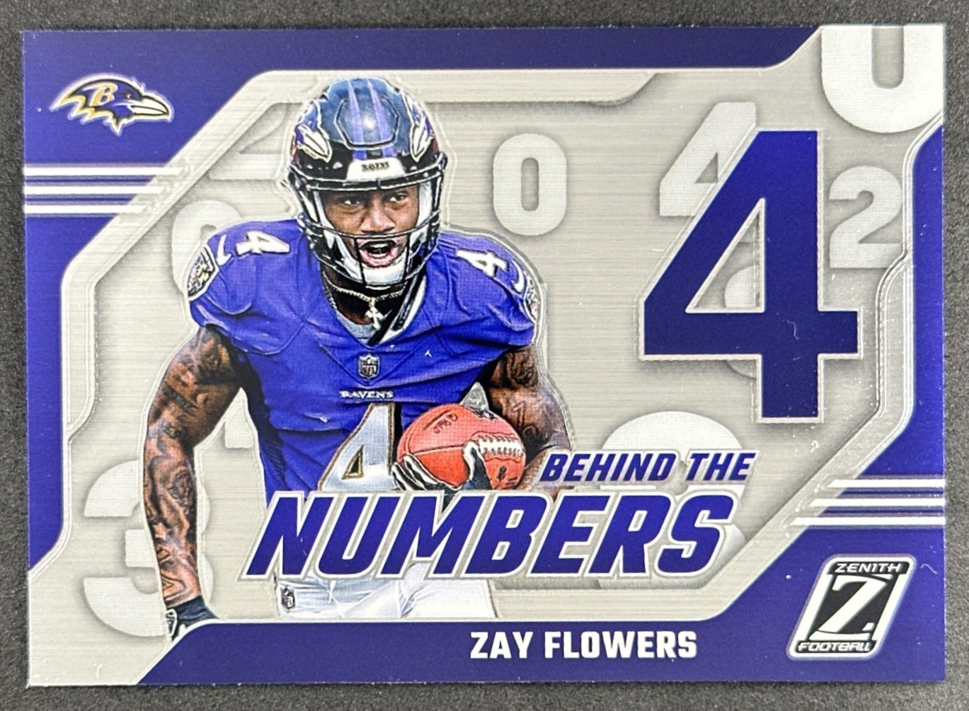 Zay Flowers 2023 Panini Zenith Behind the Numbers Ravens Sports Trading Card