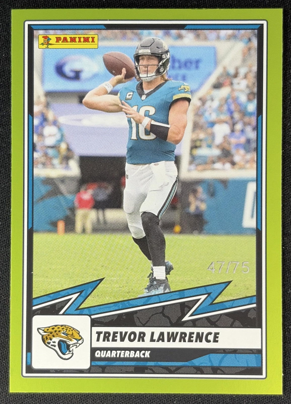 Trevor Lawrence 2025 Panini NFL Sticker & Card Collection Cards Green /75 Jaguars front