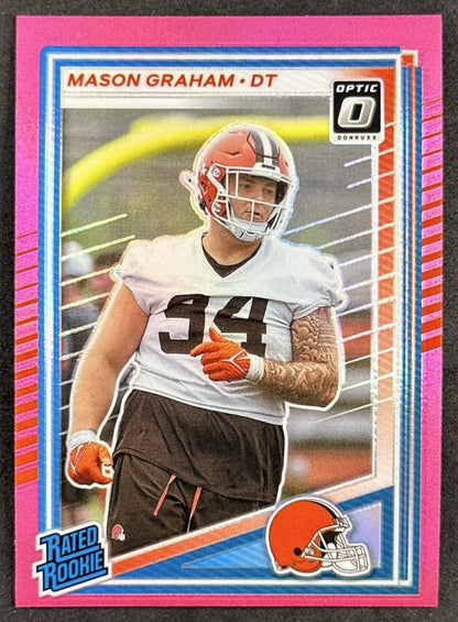 Mason Graham 2025 Panini Donruss Optic Rated Rookie Preview Pink Browns front