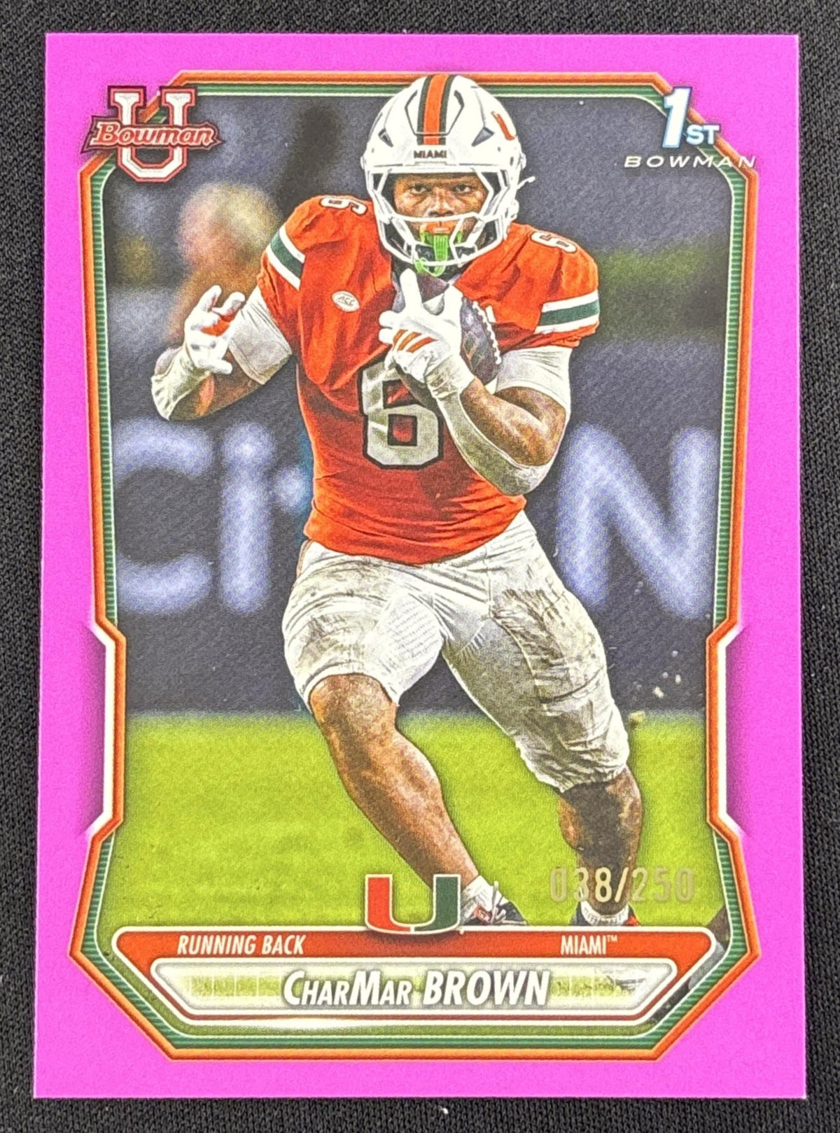CharMar Brown 2026 Bowman Paper Prospects Pink /250 Dolphins Hurricanes Default Title Sports Trading Card