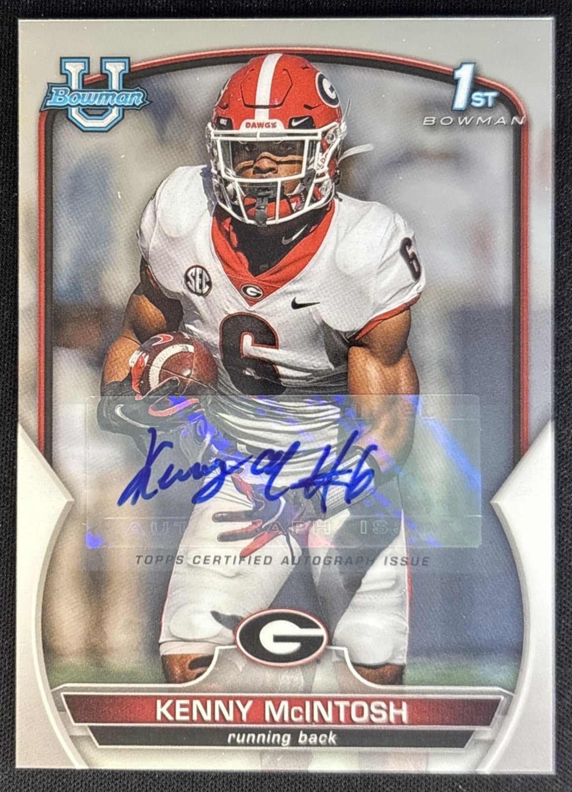 Kenny McIntosh 2022 Bowman University Chrome Prospect Auto Bulldogs