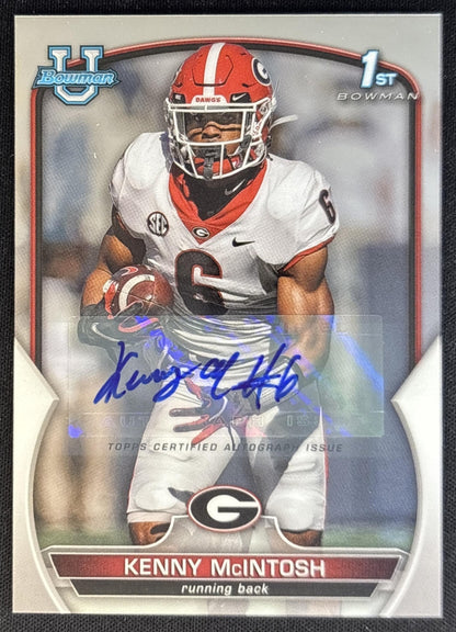Kenny McIntosh 2022 Bowman University Chrome Prospect Auto Bulldogs