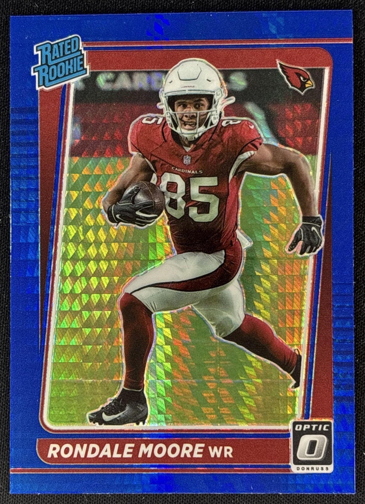 Rondale Moore 2021 Panini Donruss Optic Blue Hyper Cardinals