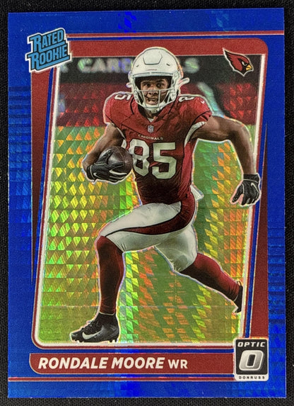 Rondale Moore 2021 Panini Donruss Optic Blue Hyper Cardinals