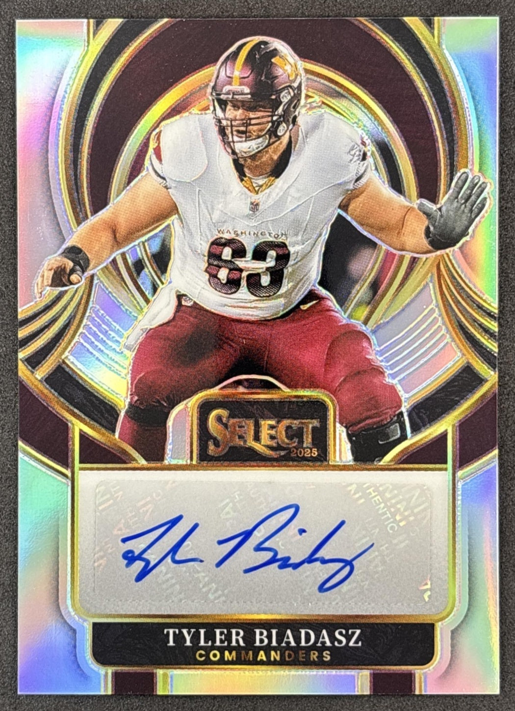 Tyler Biadasz 2025 Panini Select Signatures Commanders