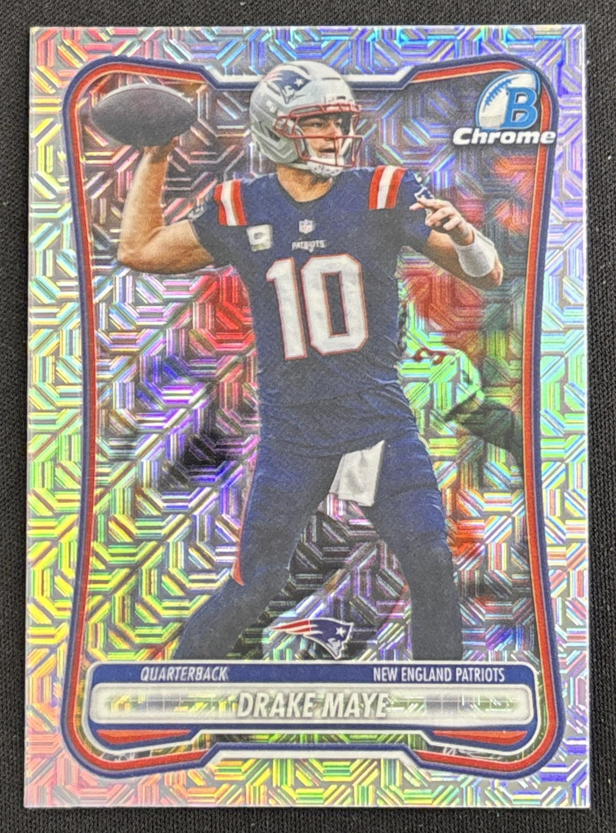 Drake Maye 2026 Bowman Chrome NFL Mojo Refractor Patriots Sports Trading Card