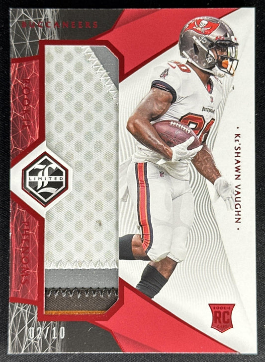 Ke Shawn Vaughn 2020 Panini Limited Rookie Phenoms Ruby Spotlight /10 Buccaneers Sports Trading Card