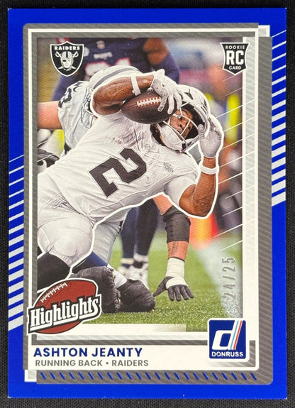 Ashton Jeanty 2025 Donruss Rookies & Highlights Blue /25 Raiders