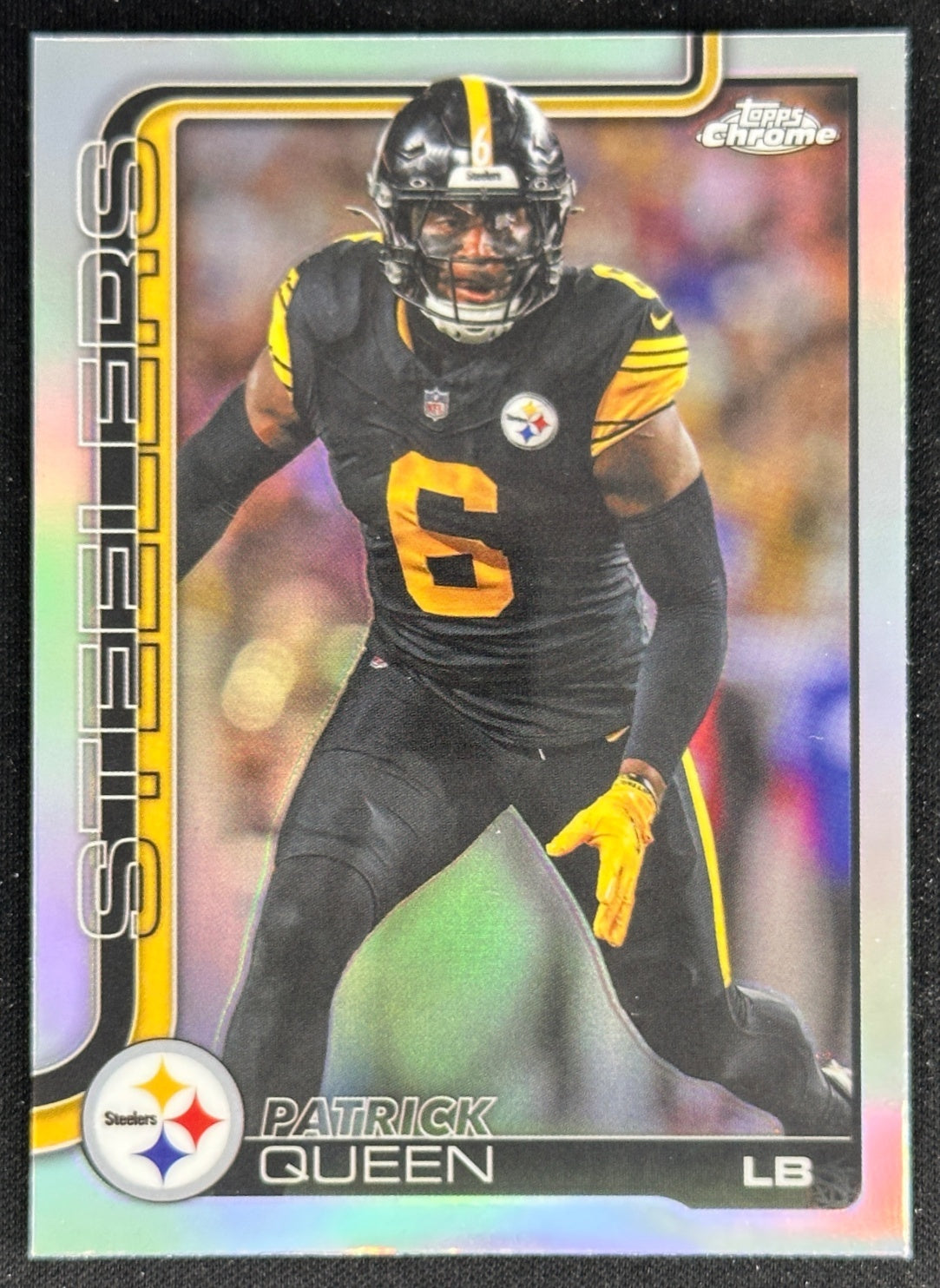 Patrick Queen 2025 Topps Chrome Refractor Steelers Sports Trading Cards