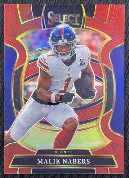 Malik Nabers 2025 Panini Select Concourse Maroon Prizm /149 Giants New York Giants