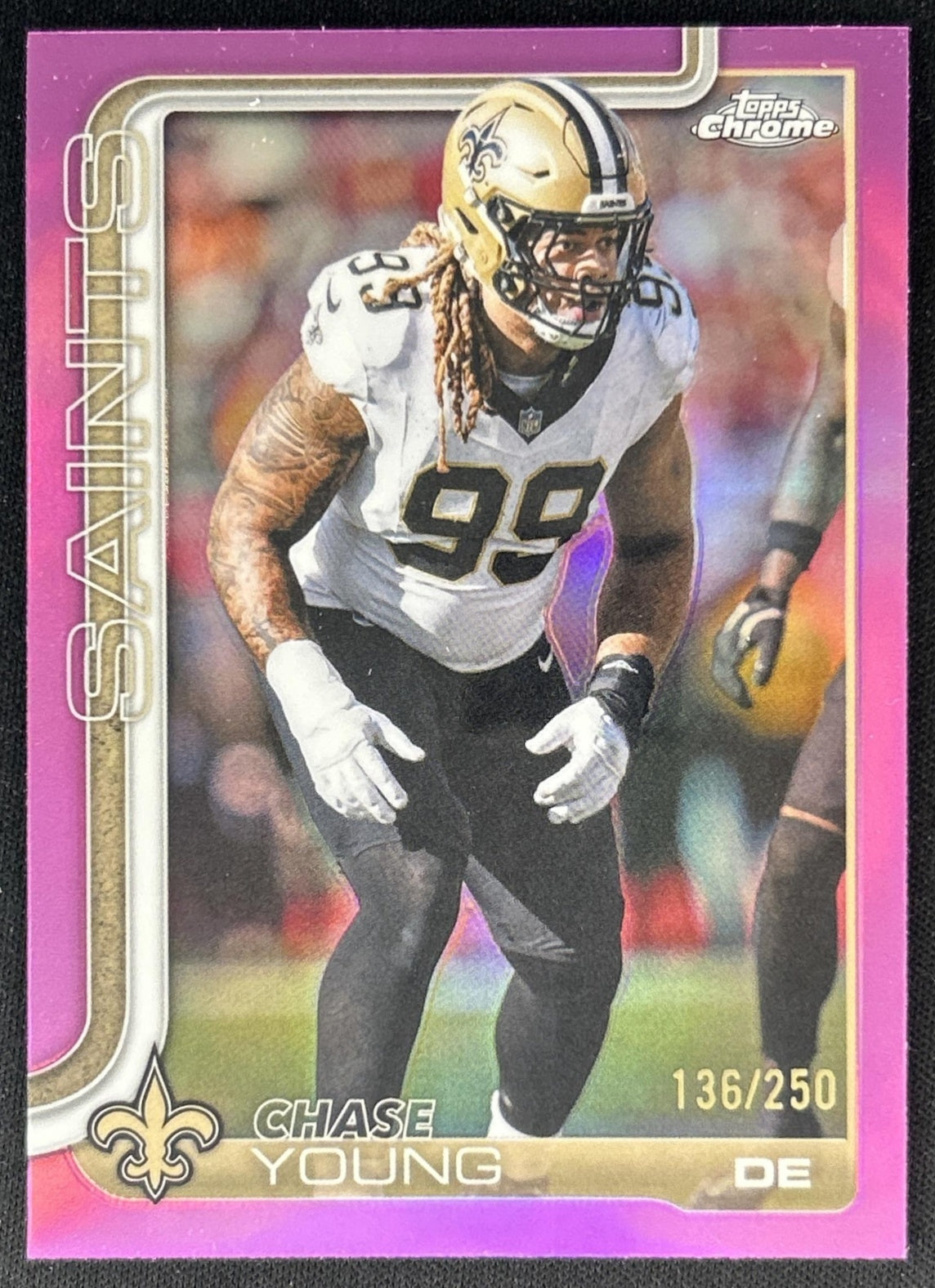 Chase Young 2025 Topps Chrome Pink Refractor /250 Saints