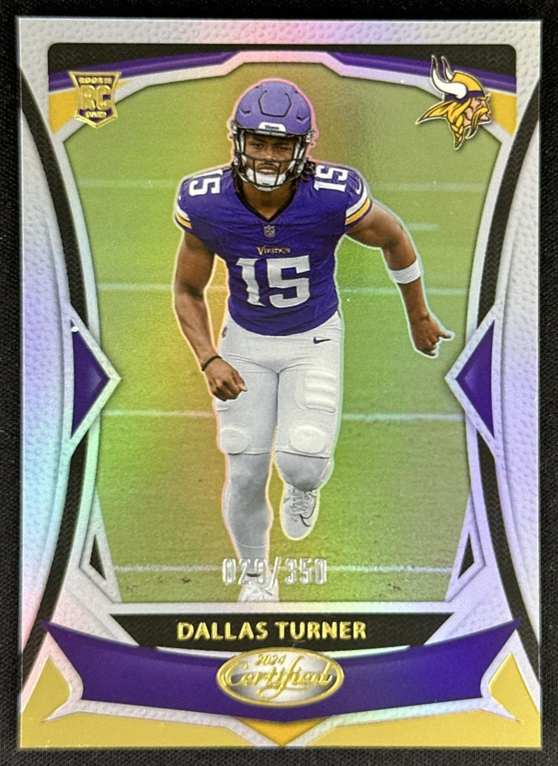 Dallas Turner 2024 Panini Certified Rookies Mirror /350 Vikings