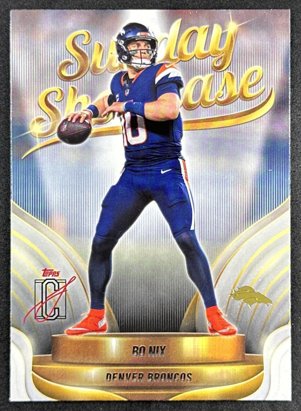 Bo Nix 2025 Topps Signature Class Sunday Showcase Broncos Front