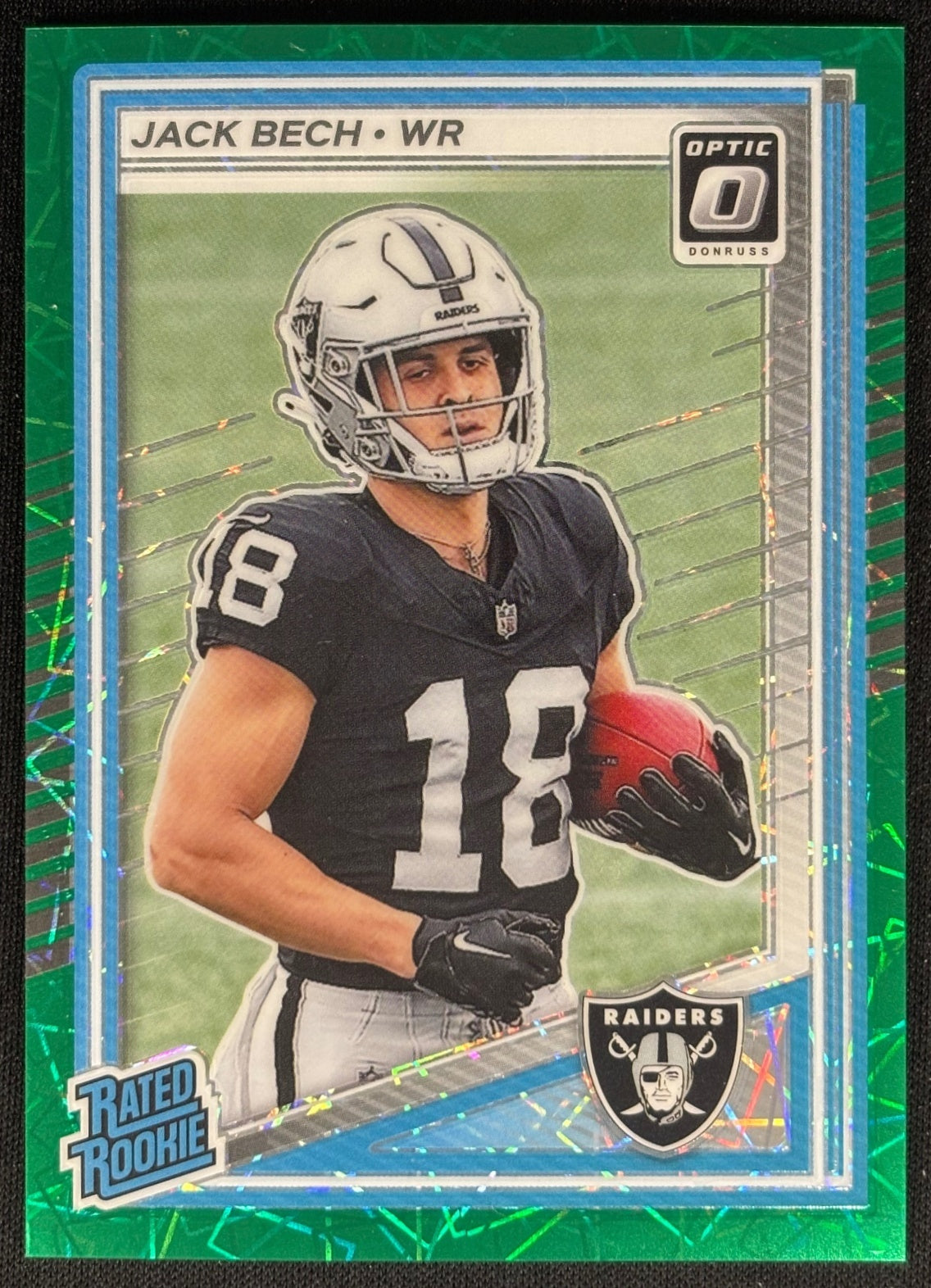 Jack Bech 2025 Donruss Optic Rated Rookie Green Velocity Prizm Raiders Default Title Football