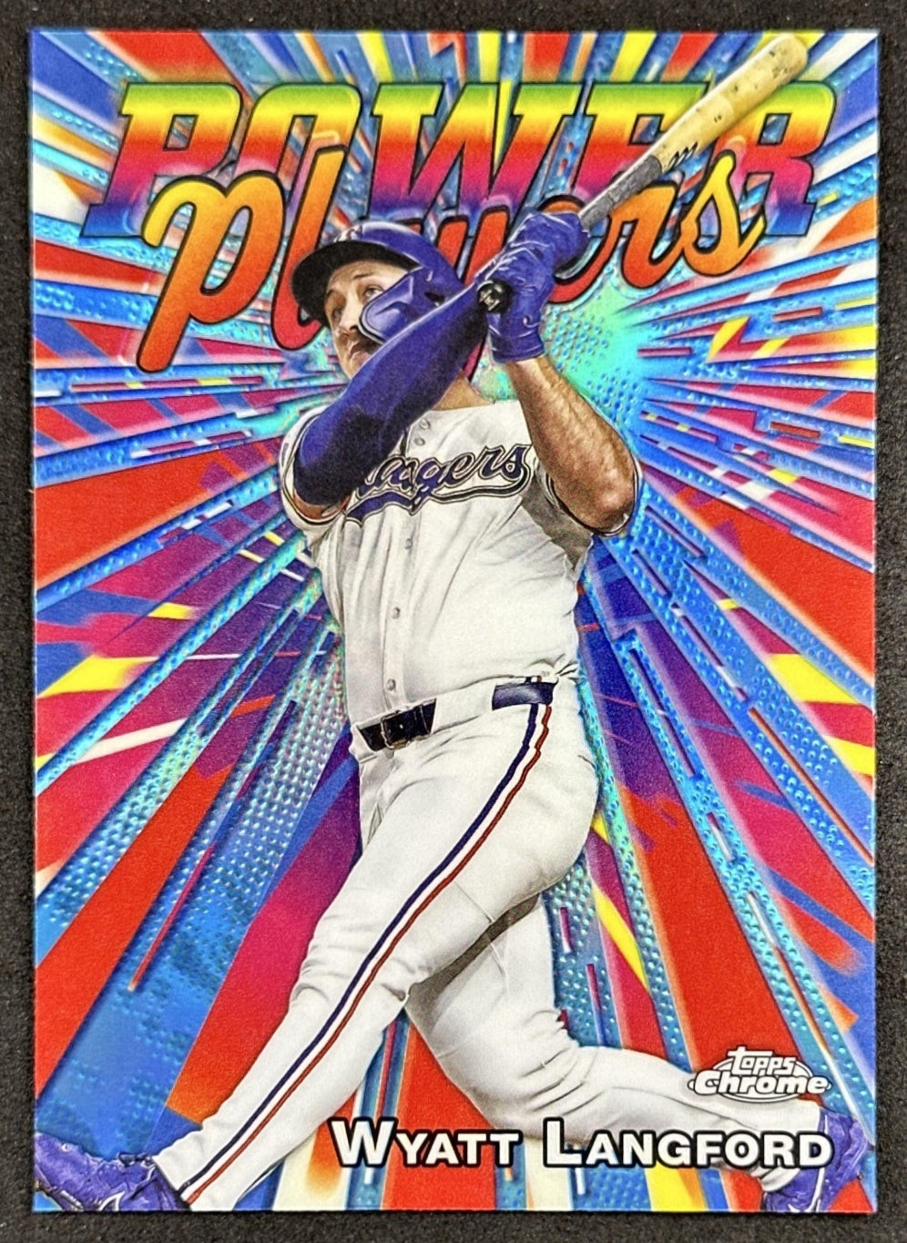 Wyatt Langford 2025 Topps Chrome Update Power Players Rangers Sports Trading Cards