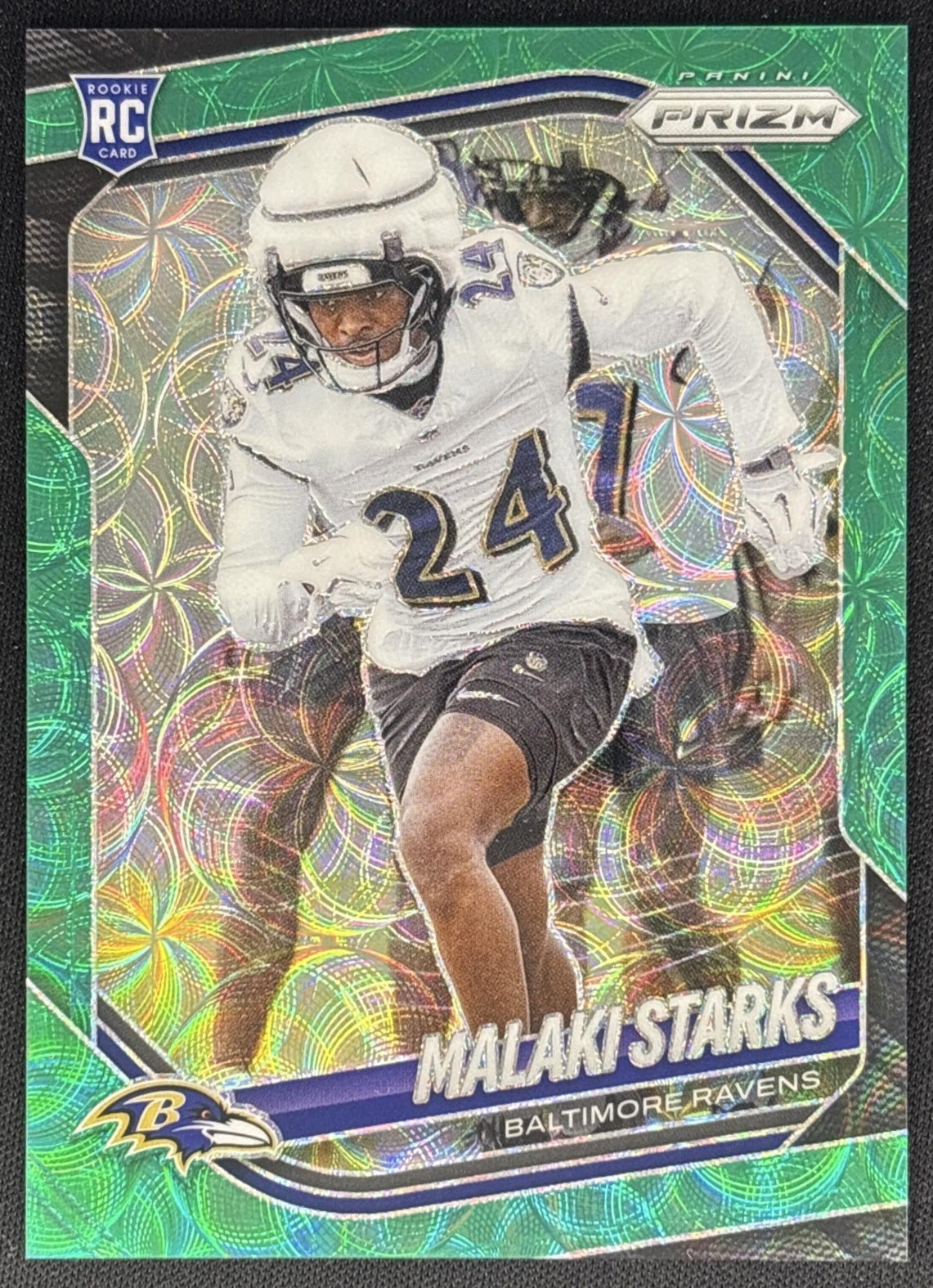 Malaki Starks 2025 Panini Prizm Green Scope /75 Ravens Sports Trading Cards