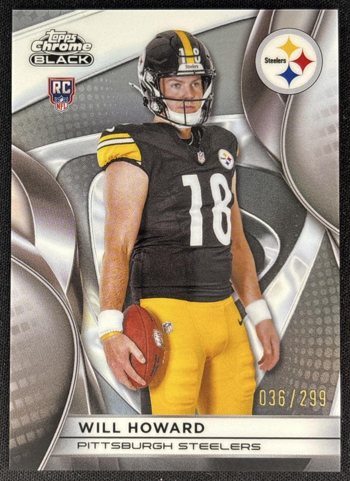 Will Howard 2025 Topps Chrome Black Refractor /299 Steelers