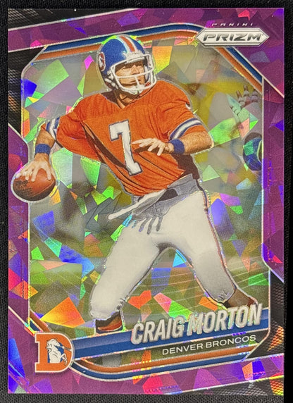 Craig Morton 2025 Panini Prizm Purple Ice /225 Broncos Sports Trading Cards