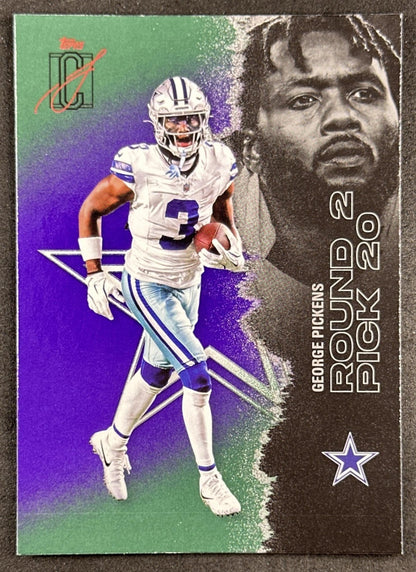 George Pickens 2025 Topps Signature Class Veteran Green & Purple Foil Cowboys