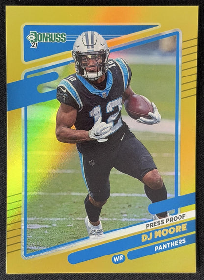 DJ Moore 2021 Panini Donruss Press Proof Premium Panthers - Carolina Panthers