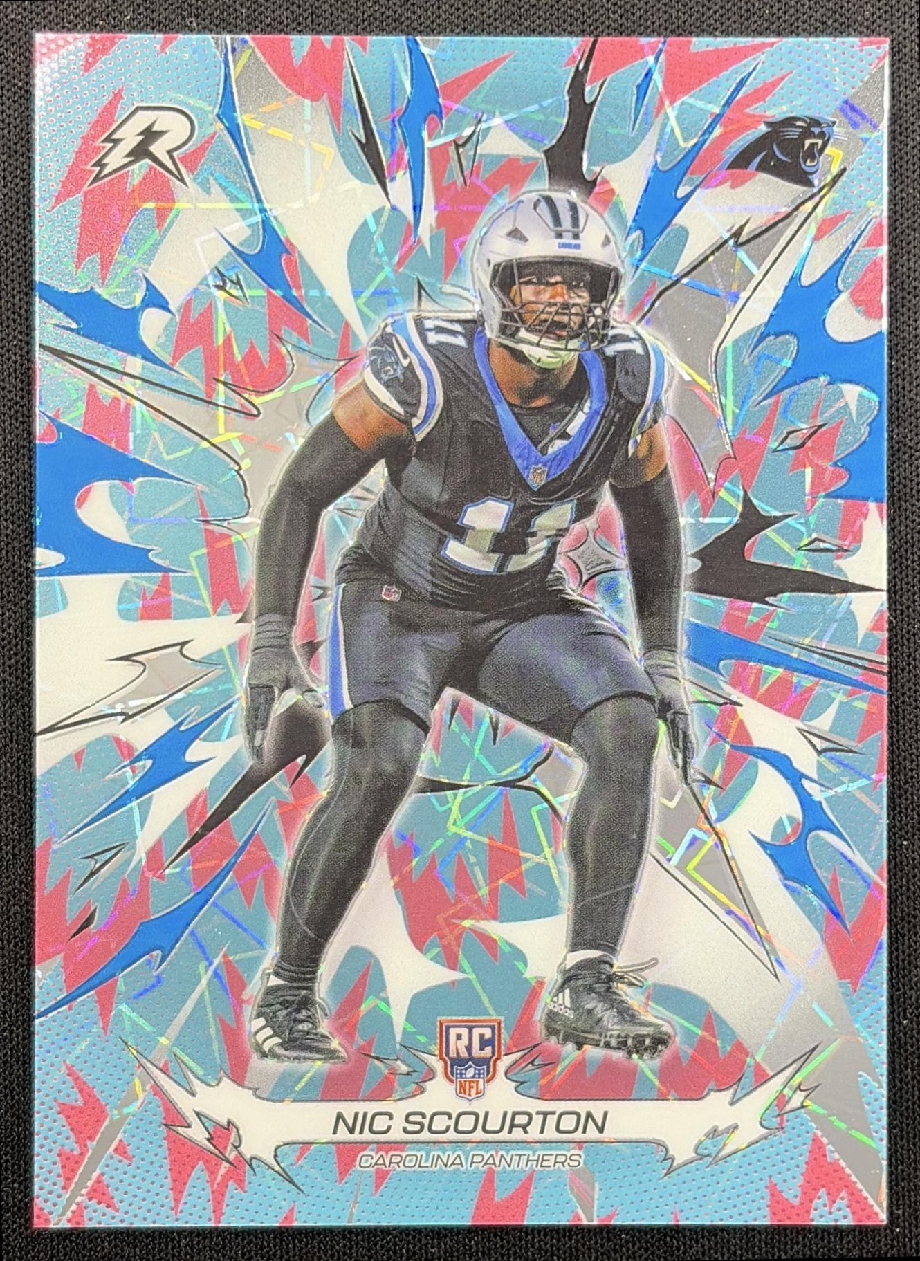 Nic Scourton 2025 Topps Resurgence Sky Blue and Pink Shock Refractor Panthers