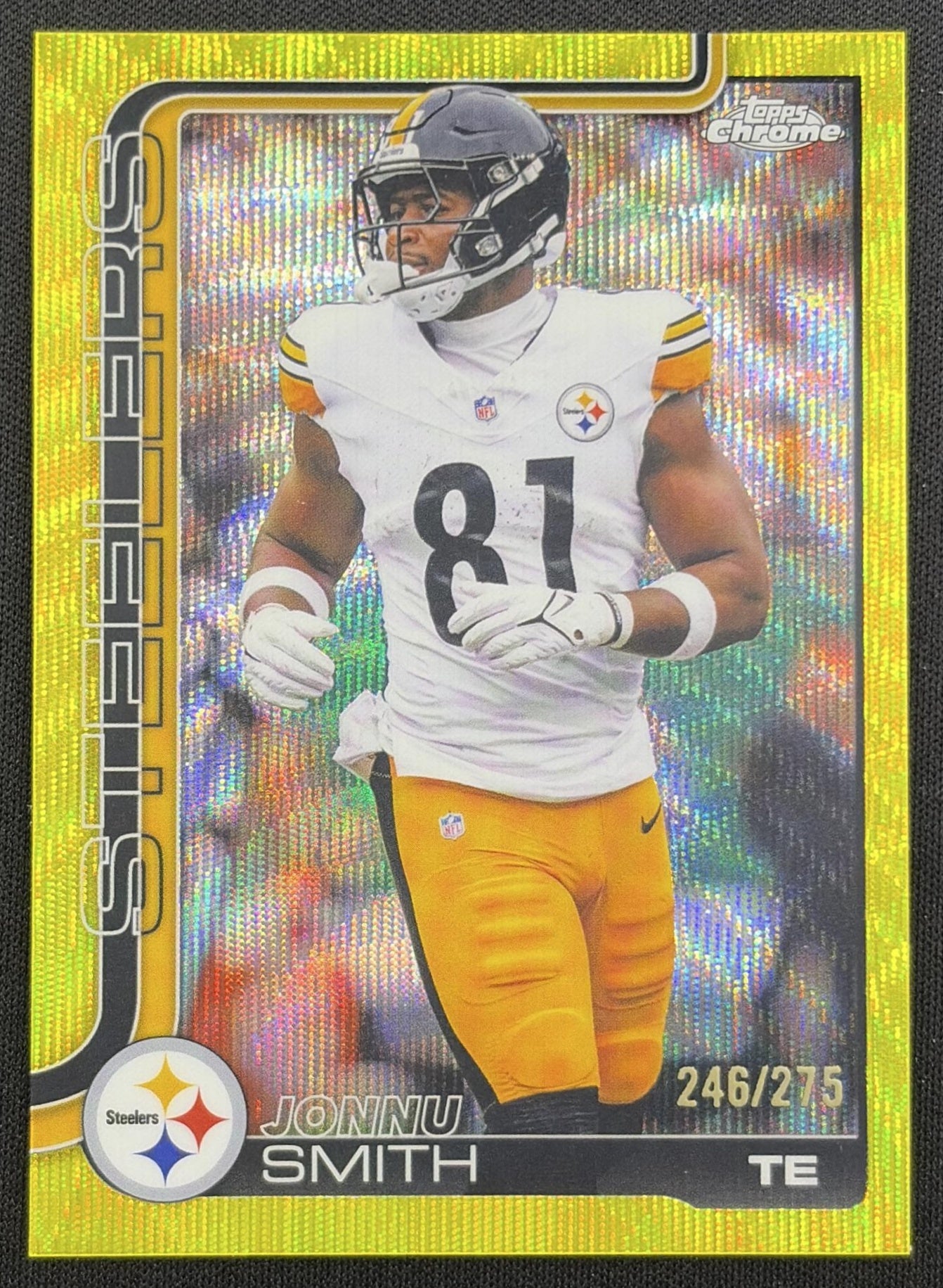 Jonnu Smith 2025 Topps Chrome Yellow Wave Refractor /275 Steelers