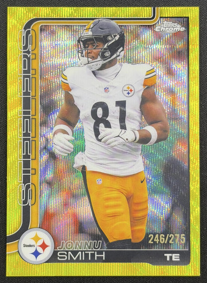 Jonnu Smith 2025 Topps Chrome Yellow Wave Refractor /275 Steelers