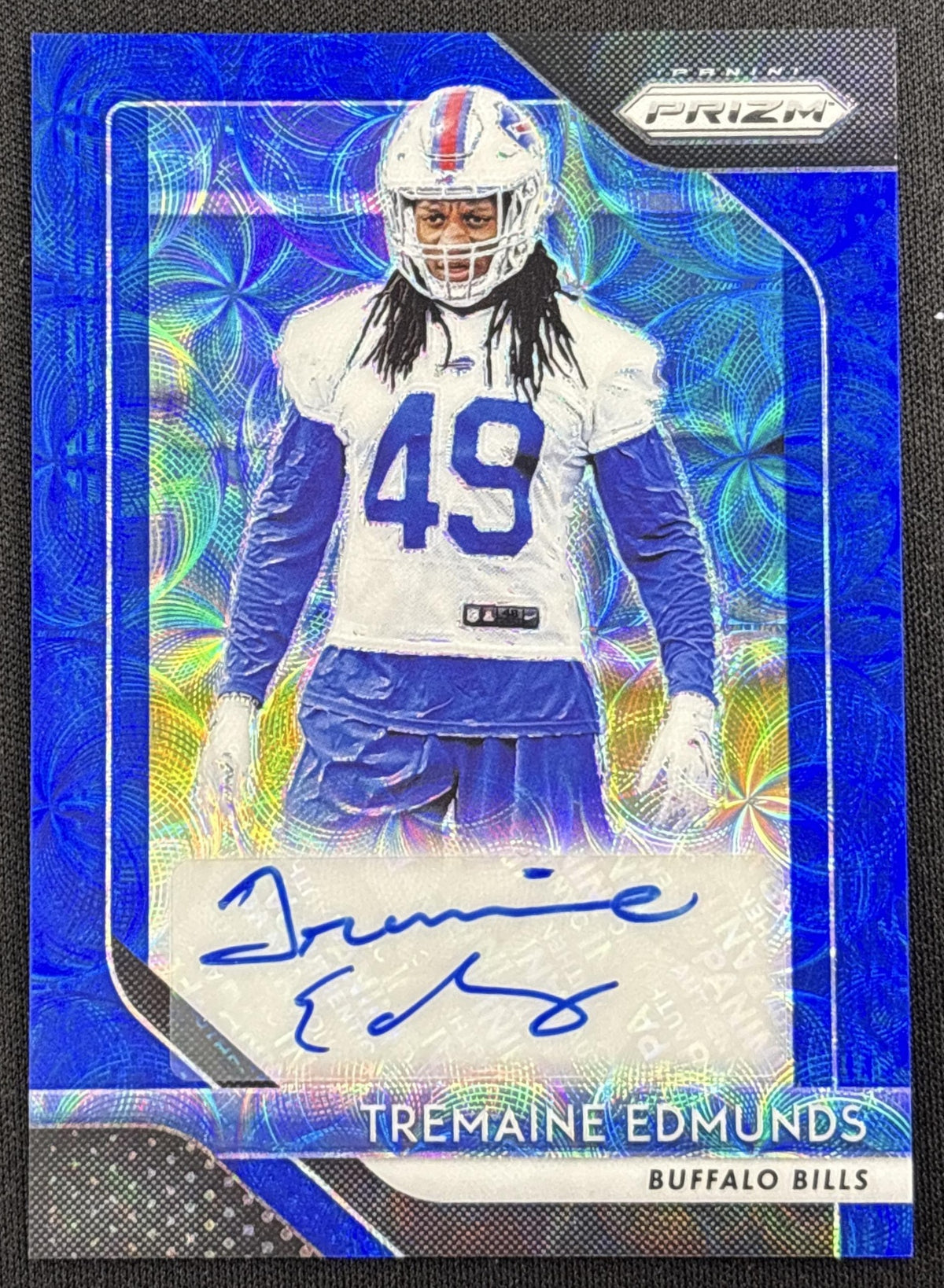 Tremaine Edmunds 2018 Panini Prizm Rookie Auto Blue Scope /99 Bills