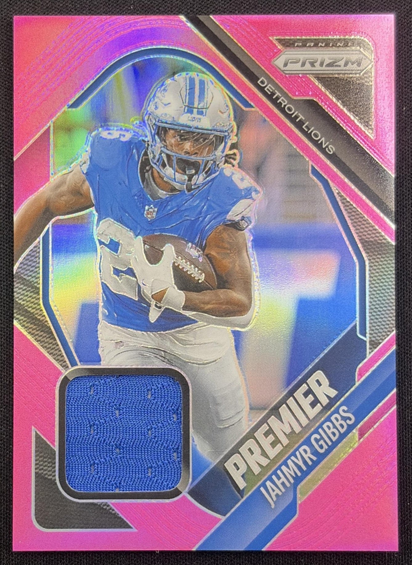 Jahmyr Gibbs 2025 Panini Prizm Premier Jerseys Pink Lions Detroit Lions