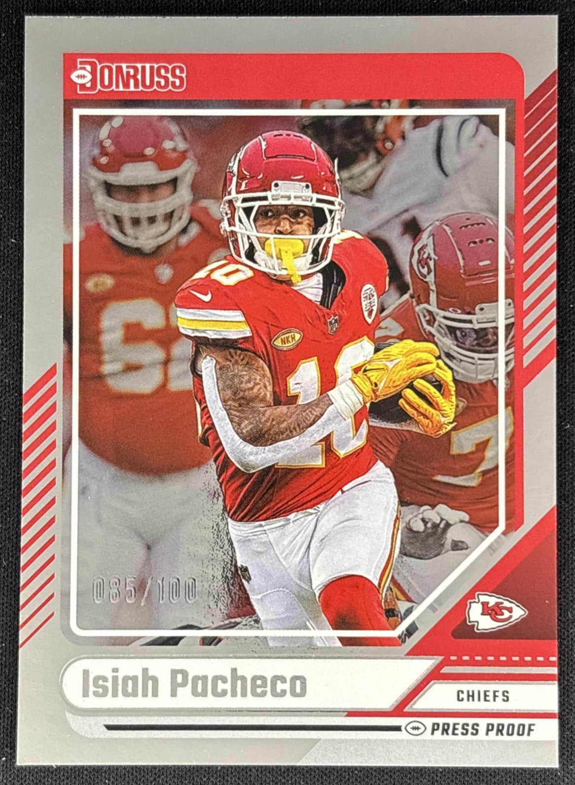 Isiah Pacheco 2024 Panini Donruss Press Proof Silver /100 Chiefs Front