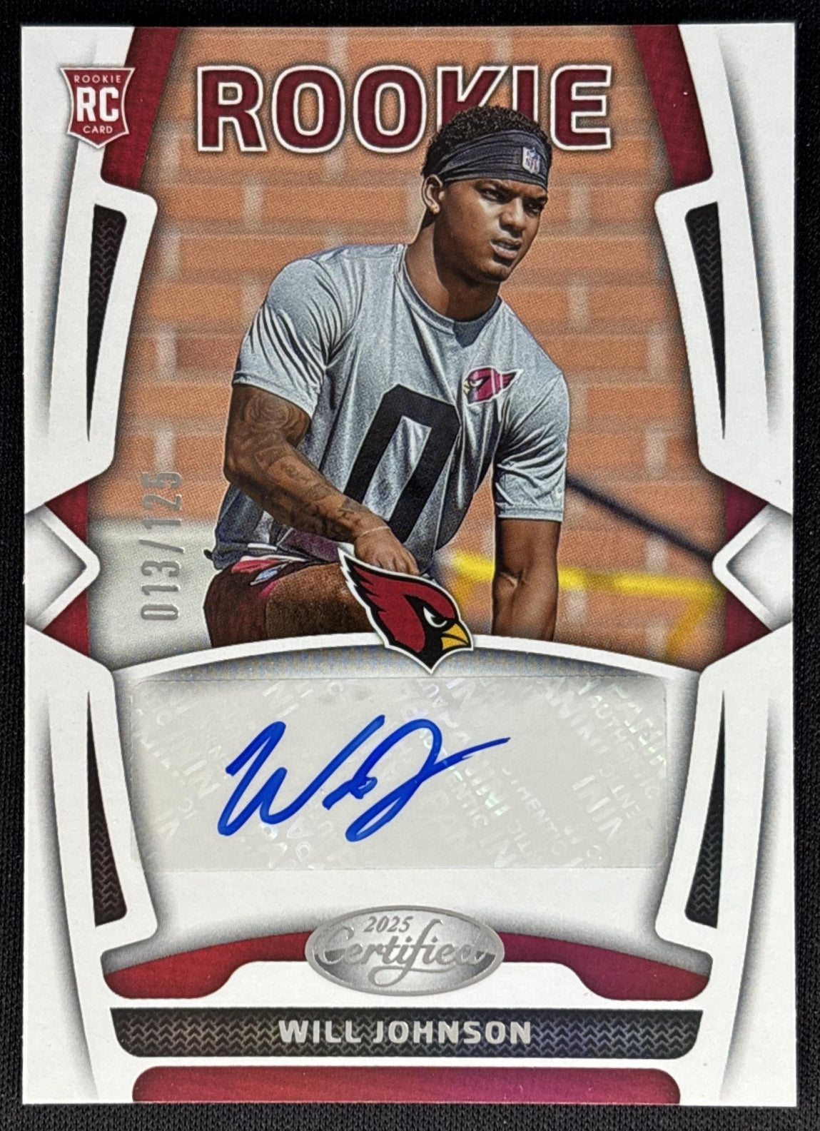 Will Johnson 2025 Panini Certified Rookie Signatures /125 Cardinals Sports Trading Cards