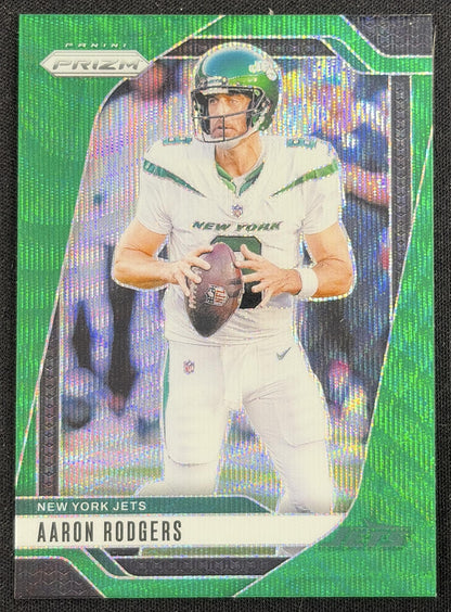 Aaron Rodgers 2024 Panini Prizm Green Wave Jets Sports Trading Card