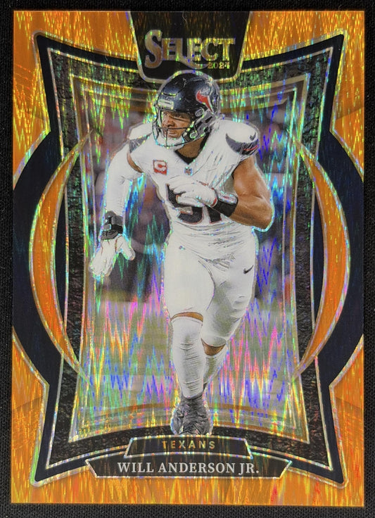 Will Anderson Jr. 2024 Panini Select Concourse Orange Prizm Shock /499 Texans front