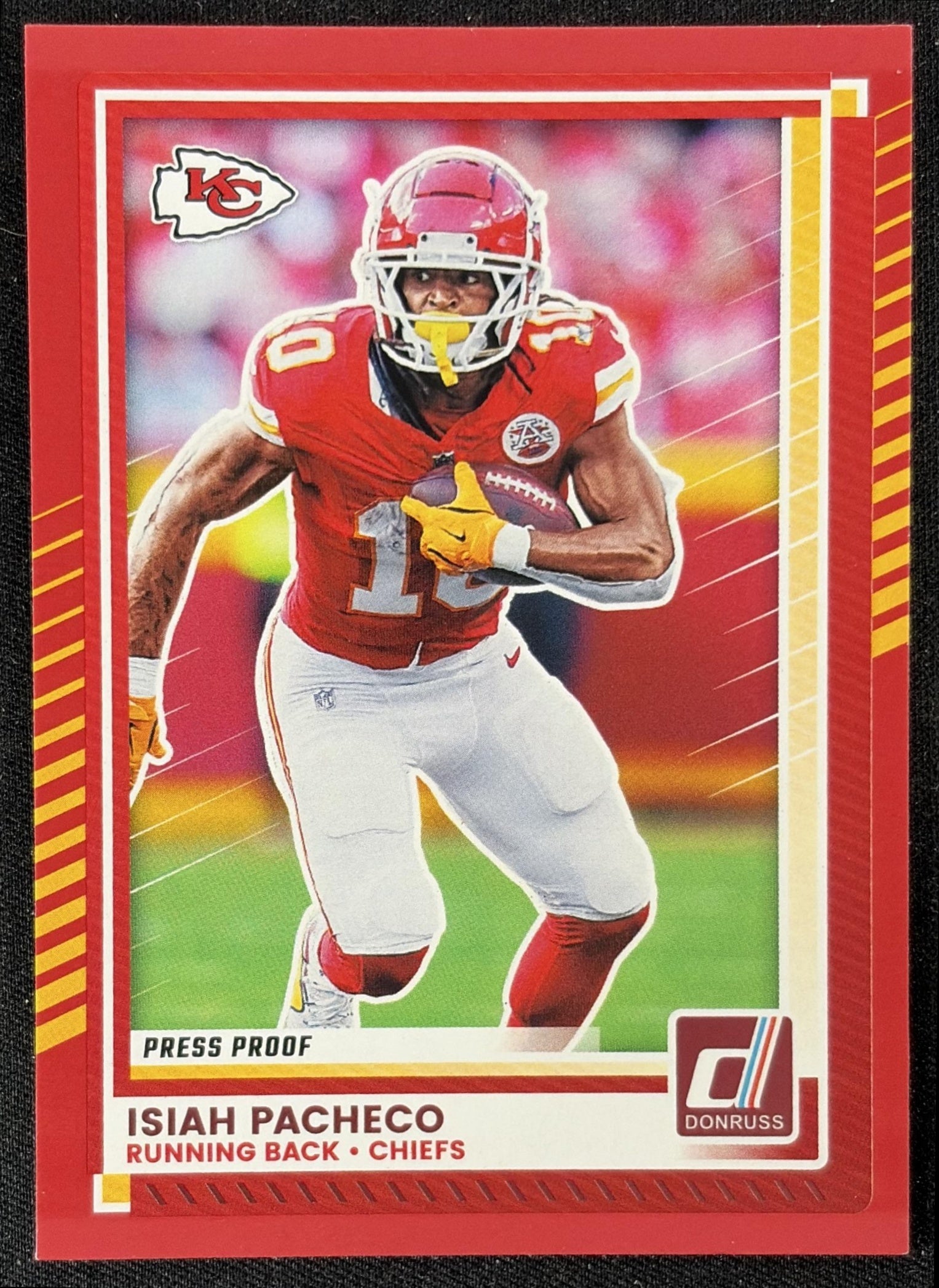 Isiah Pacheco 2025 Panini Donruss Press Proof Red Chiefs