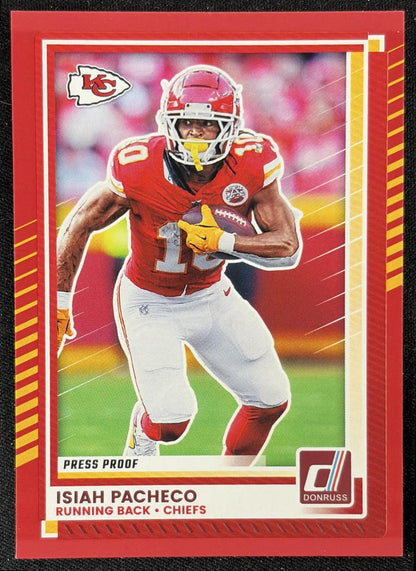Isiah Pacheco 2025 Panini Donruss Press Proof Red Chiefs