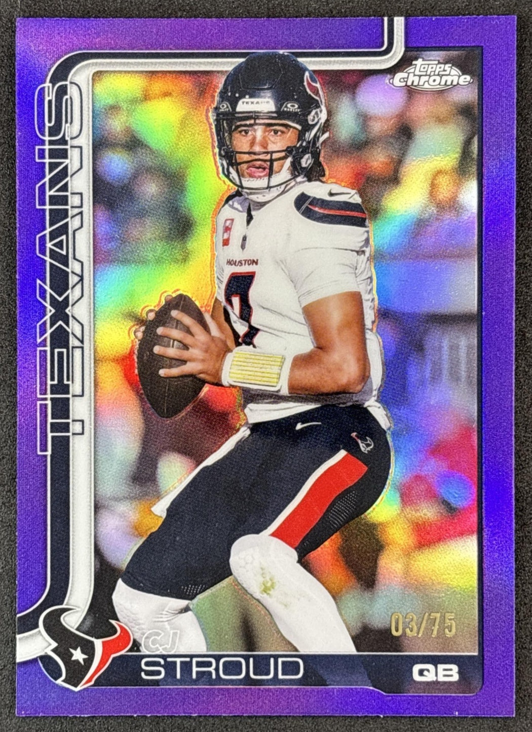 CJ Stroud 2025 Topps Chrome Purple Refractor /75 Texans