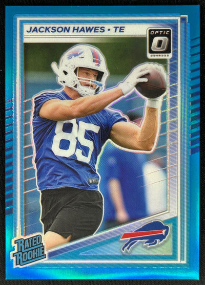 Jackson Hawes 2025 Donruss Optic Rated Rookie Aqua Prizm /349 Bills Sports Trading Card