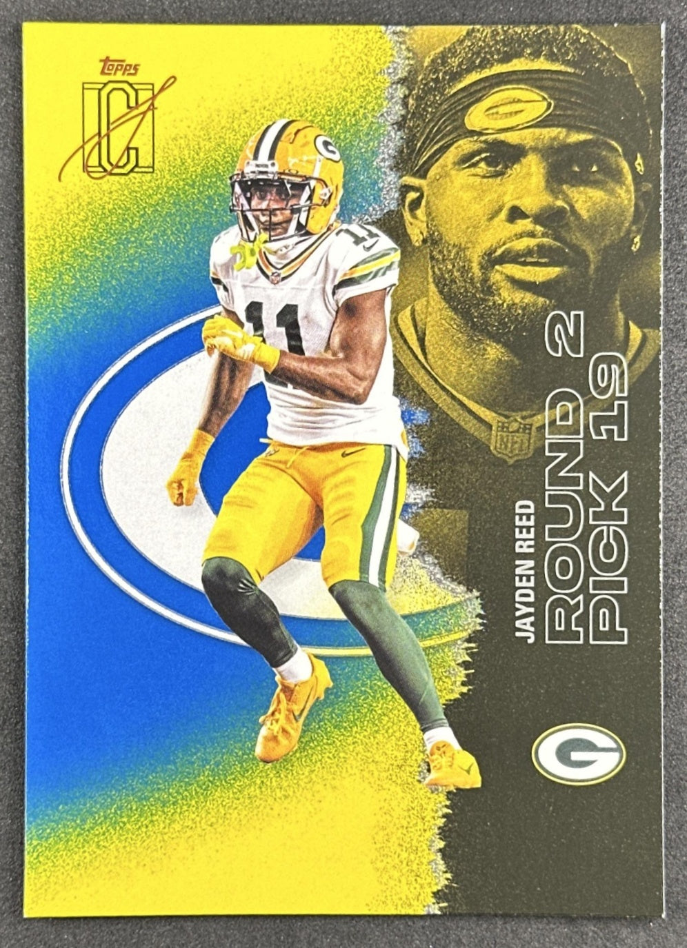 Jayden Reed 2025 Topps Signature Class Veteran Blue & Yellow Foil Packers front sports trading card
