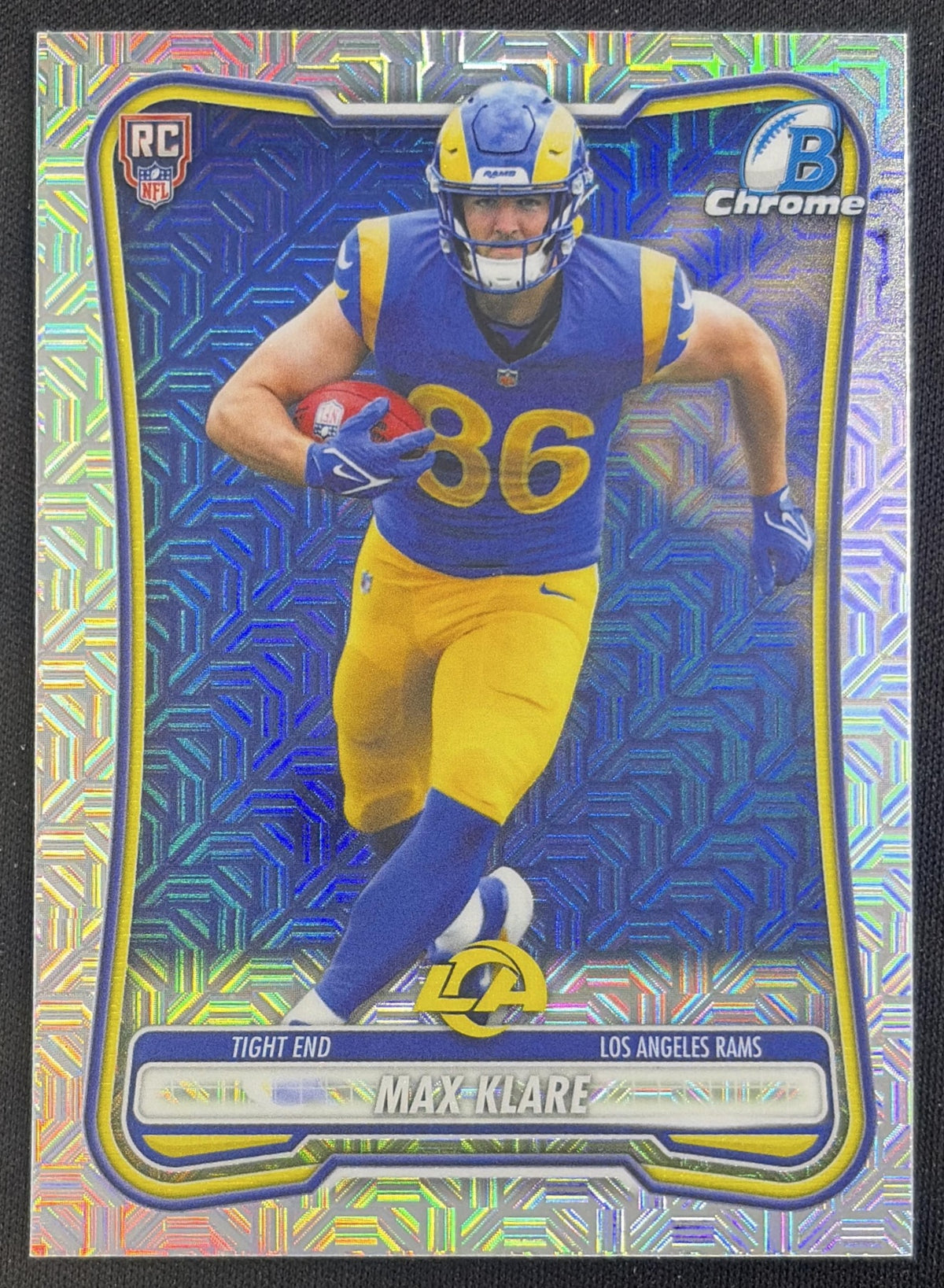 Max Klare 2026 Bowman Chrome NFL Mojo Refractor Rams
