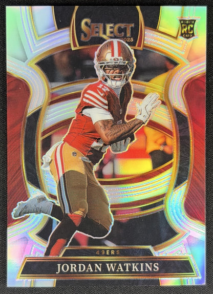 Jordan Watkins 2025 Panini Select Concourse Silver Prizm 49ers