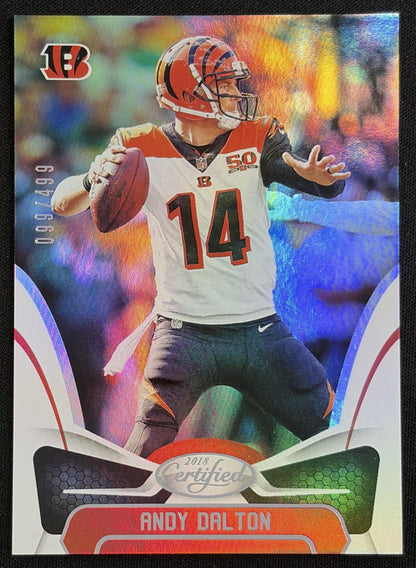 Andy Dalton 2018 Panini Certified Mirror Silver /499 Bengals Cincinnati Bengals Sports Trading Card